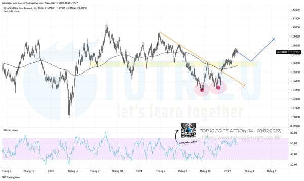 Top 10 Price Action Forex tuần 07-2022: AUDNZD Double Bottoms