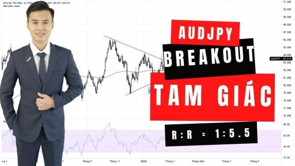 AUDJPY tháng 03-2022: Breakout tam giác cân