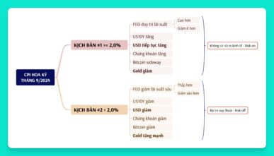 Kịch bản diễn biến thị trường với dữ liệu CPI Hoa Kỳ tháng 9/2024