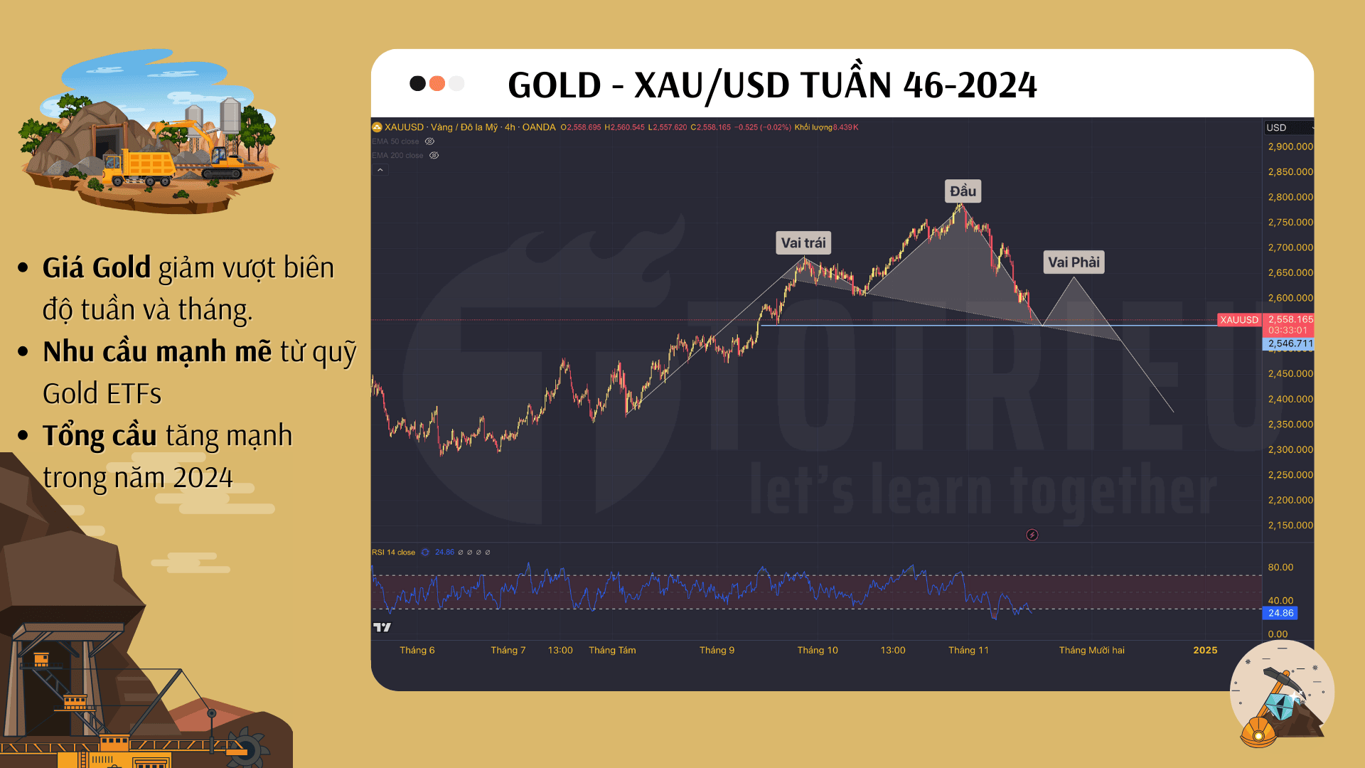 Phân tích Giá Gold - XAU/USD tuần 46-2024